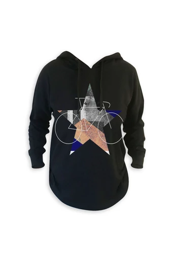 Tomka Csilla / BikeStar A Lindlip 2-17 art design black women cotton hoodie L / BringaCsillag művészi mintás dizájn fekete női kapucnis pamut pulóver Tomka Csilla / BikeStar A Lindlip 2-17 art design black women cotton hoodie L / BringaCsillag művészi mintás dizájn fekete női kapucnis pamut pulóver