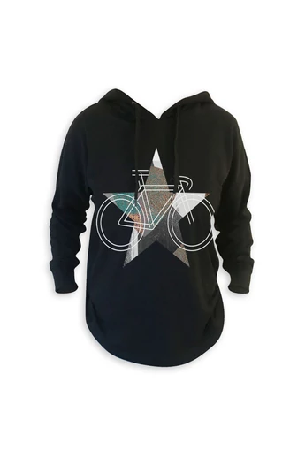 Tomka Csilla / BikeStar C Lindlip 2-11 art design black women cotton hoodie L / BringaCsillag művészi mintás dizájn fekete női kapucnis pamut pulóver Tomka Csilla / BikeStar C Lindlip 2-11 art design black women cotton hoodie L / BringaCsillag művészi mintás dizájn fekete női kapucnis pamut pulóver