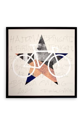 Tomka Csilla / BikeStar B Lindlip 2-10 Giclée fine art print on alu plate in wood frame 30x30 / BringaCsillag Giclée képzőművészeti nyomat alulemezen fakeretben Tomka Csilla / BikeStar B Lindlip 2-10 Giclée fine art print on alu plate in wood frame 30x30 / BringaCsillag Giclée képzőművészeti nyomat alulemezen fakeretben
