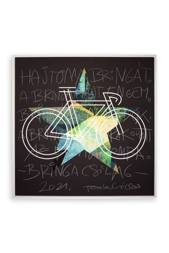 Tomka Csilla / BikeStar C Lindlip 2-04 Giclée fine art print on alu plate in wood frame 50x50 / BringaCsillag Giclée képzőművészeti nyomat alulemezen fakeretben