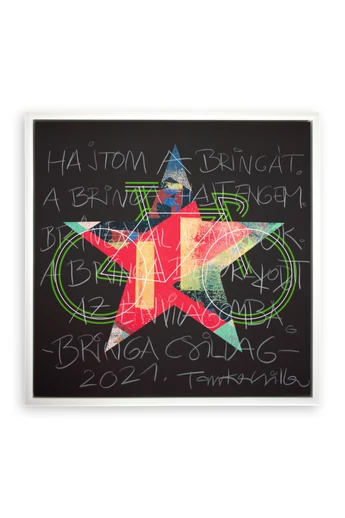 Tomka Csilla / BikeStar F Lindlip 3-04 Giclée fine art print on alu plate in wood frame 30x30 / BringaCsillag Giclée képzőművészeti nyomat alulemezen fakeretben Tomka Csilla / BikeStar F Lindlip 3-04 Giclée fine art print on alu plate in wood frame 30x30 / BringaCsillag Giclée képzőművészeti nyomat alulemezen fakeretben