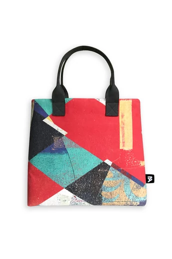 Tomka Csilla / Lindlip 3-04-3 art design cotton canvas handbag 31x26x11 / Lindlip művészi mintás dizájn pamutvászon kézitáska