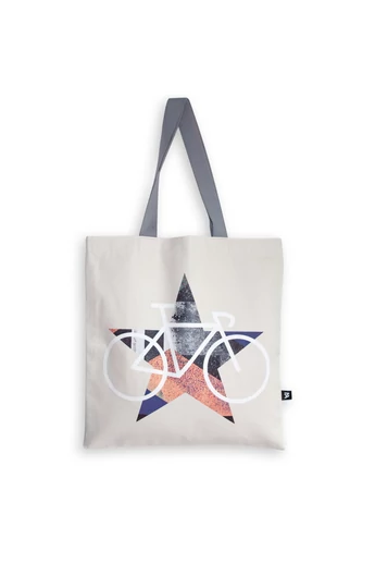 Tomka Csilla / BikeStar B Lindlip 2-10 art design cotton canvas tote bag 36x38 / BringaCsillag művészi mintás dizájn pamutvászon tote táska