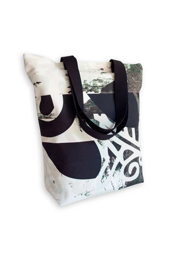 Tomka Csilla / Folyoda 2-05 art design cotton canvas tote bag 36x38x12 / Folyoda művészi mintás dizájn pamutvászon tote táska