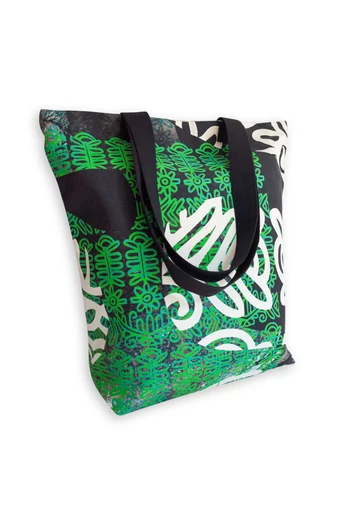 Tomka Csilla / Folyoda 2-09 art design cotton canvas tote bag 36x38x12 / Folyoda művészi mintás dizájn pamutvászon tote táska
