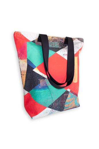 Tomka Csilla / Lindlip 3-04-2 art design cotton canvas tote bag 36x38x12 / Lindlip művészi mintás dizájn pamutvászon tote táska
