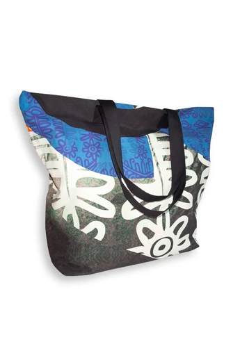 Tomka Csilla / Folyoda 2-07 art design cotton canvas tote bag 36x38x12 / Folyoda művészi mintás dizájn pamutvászon tote táska