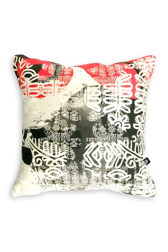 Tomka Csilla / Folyoda 2-03-1b art design cotton cushion 30x30 / Folyoda művészi mintás dizájn pamut párna 30x30