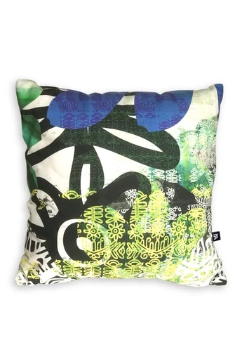 Tomka Csilla /Folyoda 2-02 art design cotton cushion 50x50 / Folyoda művészi mintás dizájn pamut párna