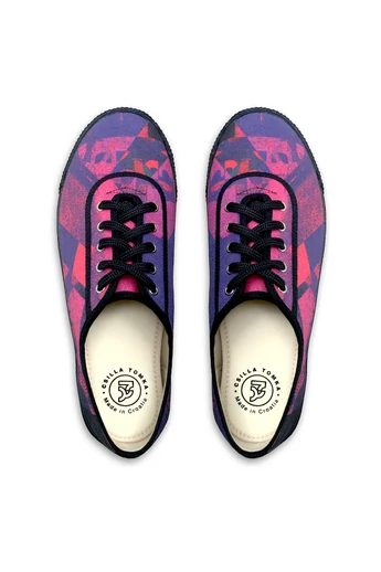 Tomka Csilla / Dazee Pink-Black art design canvas sneakers 39 / Kába Rózsaszín-Fekete művészi mintás dizájn vászon tornacipő