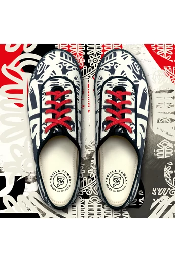 Tomka Csilla / Folyoda B-R art design canvas sneakers 41 / Folyoda Fk-P művészi mintás dizájn vászon tornacipő