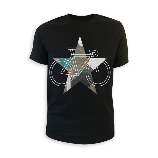 Tomka Csilla / BikeStar C Lindlip 2-11 art design black short sleeve men cotton t-shirt L / BringaCsillag művészi mintás dizájn fekete rövid ujjú férfi pamut póló