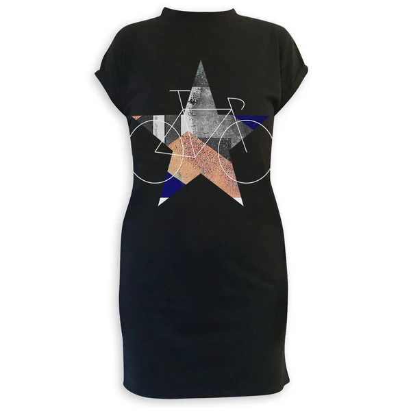 Tomka Csilla / BikeStar A Lindlip 2-17 art design black women cotton dress M / BringaCsillag művészi mintás dizájn fekete női pamut ruha