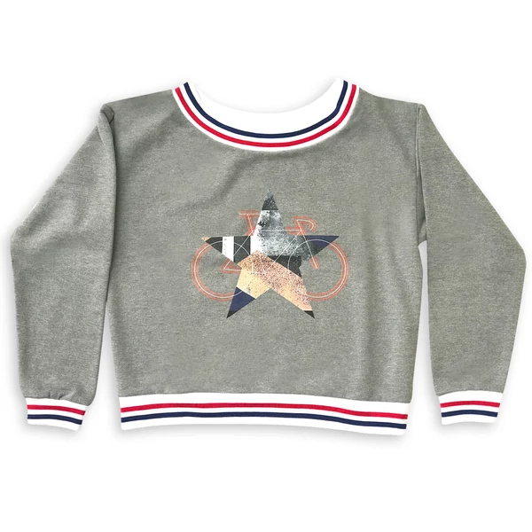 Tomka Csilla / BikeStar E Lindlip 2-10 art design striped grey women sweater L / BringaCsillag művészi mintás dizájn csíkos szürke női pulóver