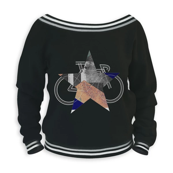 Tomka Csilla / BikeStar E Lindlip 2-10 art design striped black women sweater M / BringaCsillag művészi mintás dizájn csíkos fekete női pulóver