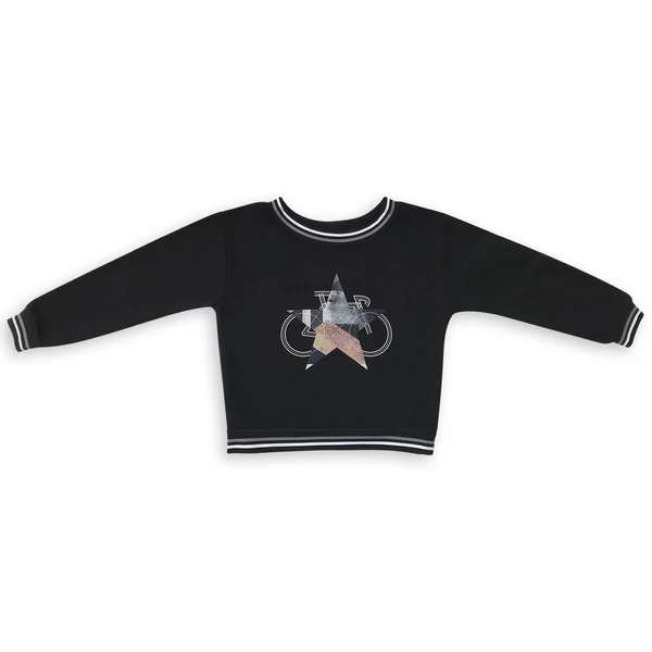 Tomka Csilla / BikeStar E Lindlip 2-10 art design striped black women sweater M / BringaCsillag művészi mintás dizájn csíkos fekete női pulóver