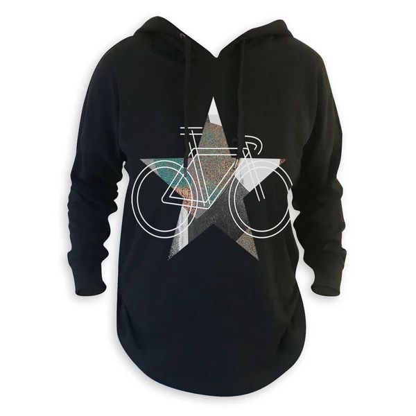 Tomka Csilla / BikeStar C Lindlip 2-11 art design black women cotton hoodie S / BringaCsillag művészi mintás dizájn fekete női kapucnis pamut pulóver