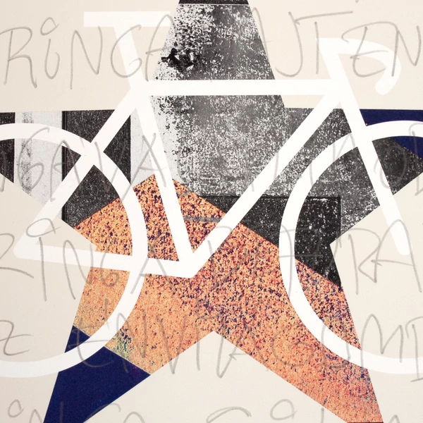 Tomka Csilla BikeStar B Lindlip 2-10 Giclée fine art print on alu plate in wood frame 30x30cm-12x12in - closeup