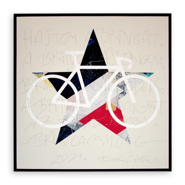 Tomka Csilla / BikeStar B Lindlip 3-03 Giclée fine art print on alu plate in wood frame 50x50 / BringaCsillag Giclée képzőművészeti nyomat alulemezen fakeretben
