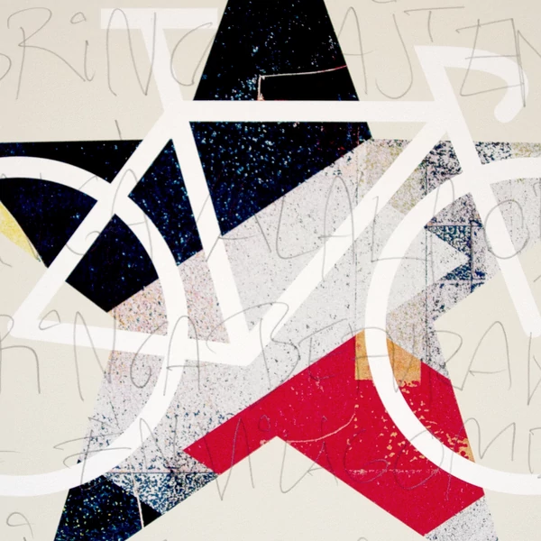 Tomka Csilla BikeStar B Lindlip 3-03 Giclée fine art print on alu plate in wood frame 50x50cm-20x20in - closeup