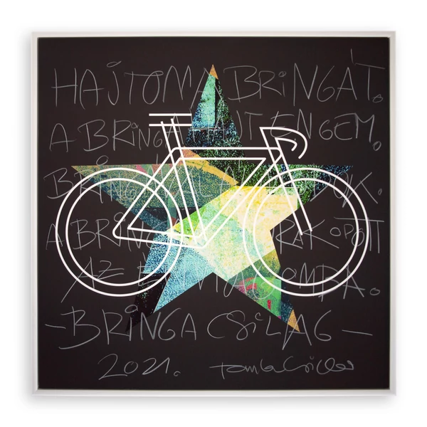 Tomka Csilla / BikeStar C Lindlip 2-04 Giclée fine art print on alu plate in wood frame 50x50 / BringaCsillag Giclée képzőművészeti nyomat alulemezen fakeretben