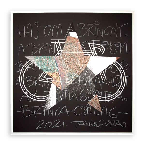 Tomka Csilla / BikeStar F Lindlip 2-11 Giclée fine art print on alu plate in wood frame 50x50 / BringaCsillag Giclée képzőművészeti nyomat alulemezen fakeretben