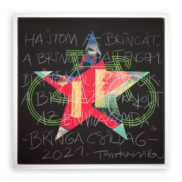 Tomka Csilla / BikeStar F Lindlip 3-04 Giclée fine art print on alu plate in wood frame 30x30 / BringaCsillag Giclée képzőművészeti nyomat alulemezen fakeretben