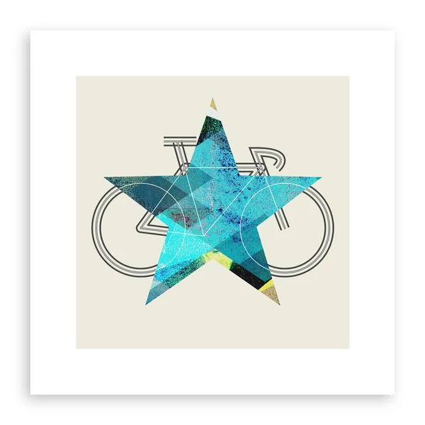 Tomka Csilla / BikeStar E Lindlip 2-01 Giclée fine art print on paper 25x25 / BringaCsillag Giclée képzőművészeti nyomat papíron