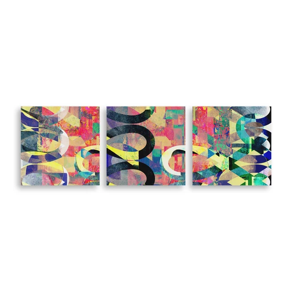 Tomka Csilla / Lindlip 2-01-03 Triple Giclée fine art prints on canvas 40x40x3 / Lindlip Hármas Giclée képzőművészeti nyomatok festővásznon