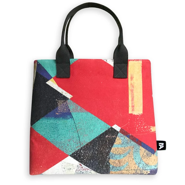 Tomka Csilla / Lindlip 3-04-3 art design cotton canvas handbag 31x26x11 / Lindlip művészi mintás dizájn pamutvászon kézitáska