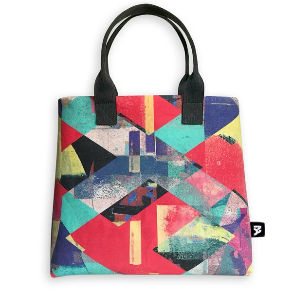 Tomka Csilla / Lindlip 3-05 art design cotton canvas handbag 31x26x11 / Lindlip művészi mintás dizájn pamutvászon kézitáska