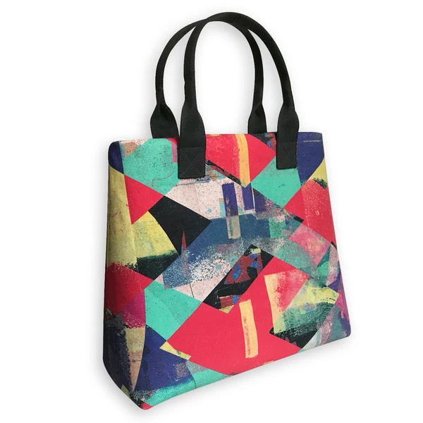 Tomka Csilla / Lindlip 3-05 art design cotton canvas handbag 31x26x11 / Lindlip művészi mintás dizájn pamutvászon kézitáska