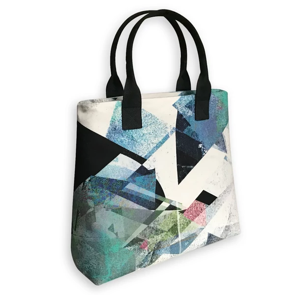 Tomka Csilla / Lindlip 4-01b art design cotton canvas handbag 31x26x11 / Lindlip művészi mintás dizájn pamutvászon kézitáska