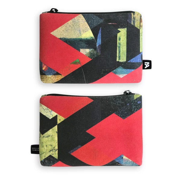 Tomka Csilla / Lindlip 3-01-2 art design cotton canvas pouch bag 19x12x3 / Lindlip művészi mintás dizájn pamutvászon borítéktáska