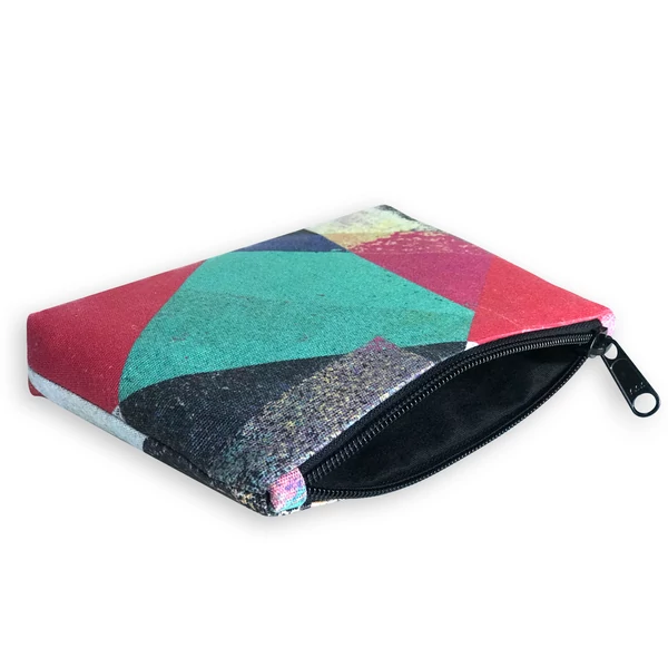 Tomka Csilla / Lindlip 3-04-3 art design cotton canvas handbag + pouch / Lindlip művészi mintás dizájn pamutvászon kézitáska + borítéktáska