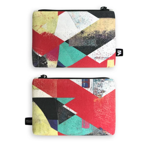 Tomka Csilla / Lindlip 3-04-4 art design cotton canvas pouch bag 19x12x3 / Lindlip művészi mintás dizájn pamutvászon borítéktáska