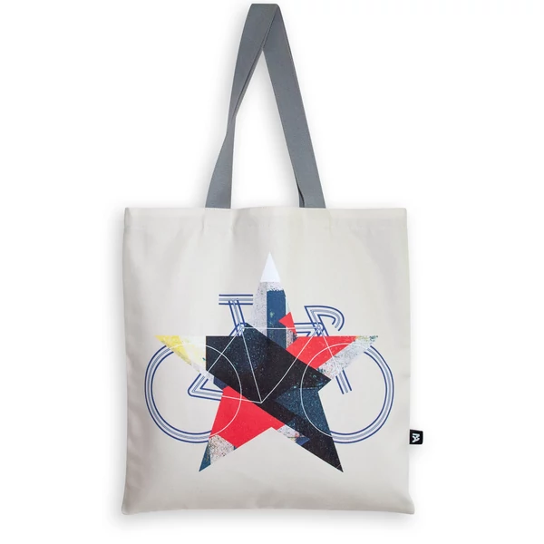 Csilla Tomka / BikeStar E Lindlip 3-03 art design cotton canvas tote bag 36x38 / BringaCsillag művészi mintás dizájn pamutvászon tote táska