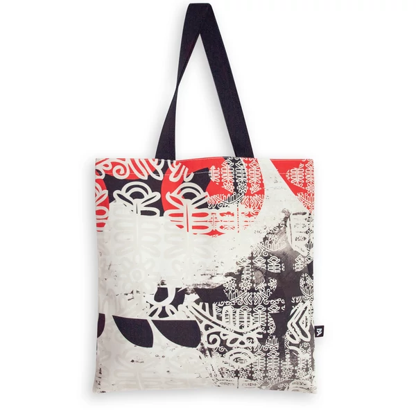 Tomka Csilla / Folyoda 2-03-1 art design cotton canvas tote bag 36x38 / Folyoda művészi mintás dizájn pamutvászon tote táska