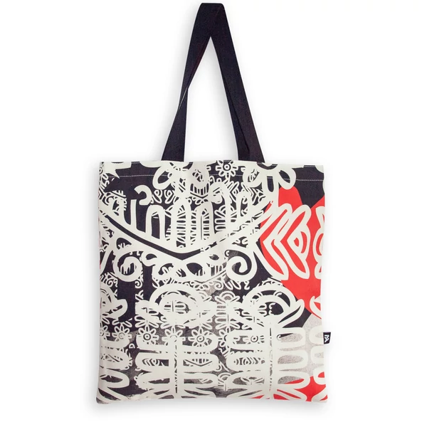 Tomka Csilla / Folyoda 2-03-3 art design cotton canvas tote bag 36x38 / Folyoda művészi mintás dizájn pamutvászon tote táska