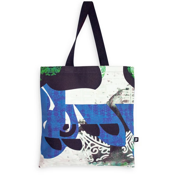 Tomka Csilla / Folyoda 2-07-2 art design cotton canvas tote bag 36x38 / Folyoda művészi mintás dizájn pamutvászon tote táska