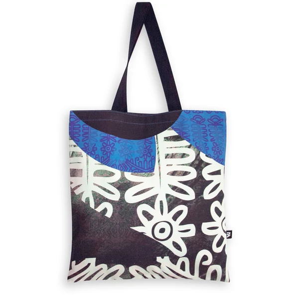 Tomka Csilla / Folyoda 2-07 art design cotton canvas tote bag 36x38cm / Folyoda művészi mintás dizájn pamutvászon tote táska