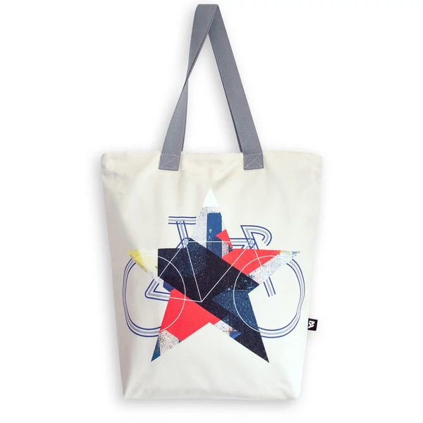 Tomka Csilla / BikeStar E Lindlip 3-03 art design cotton canvas tote bag 36x38x12 /  BringaCsillag művészi mintás dizájn pamutvászon tote táska