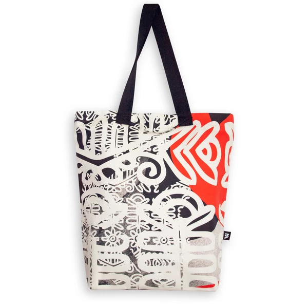 Tomka Csilla / Folyoda 2-03-3 art design cotton canvas tote bag 36x38x12 / Folyoda művészi mintás dizájn pamutvászon tote táska