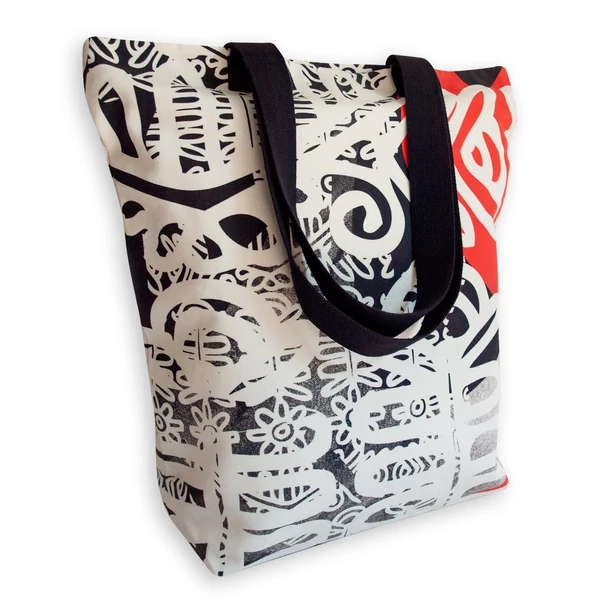 Tomka Csilla / Folyoda 2-03-3 art design cotton canvas tote bag 36x38x12 / Folyoda művészi mintás dizájn pamutvászon tote táska