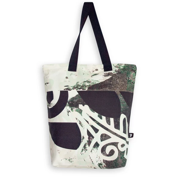 Tomka Csilla / Folyoda 2-05 art design cotton canvas tote bag 36x38x12 / Folyoda művészi mintás dizájn pamutvászon tote táska