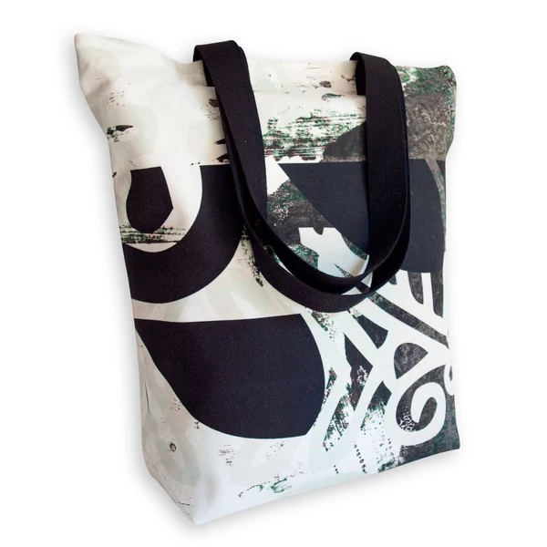 Tomka Csilla / Folyoda 2-05 art design cotton canvas tote bag 36x38x12 / Folyoda művészi mintás dizájn pamutvászon tote táska