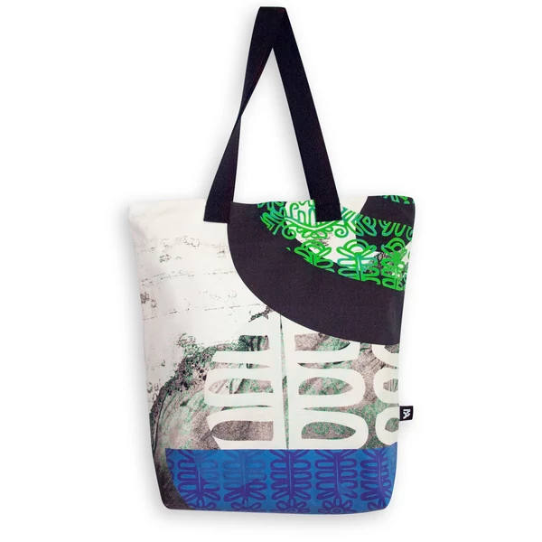 Tomka Csilla / Folyoda 2-06 art design cotton canvas tote bag 36x38x12 / Folyoda művészi mintás dizájn pamutvászon tote táska
