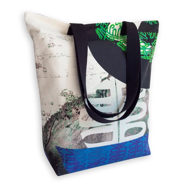 Tomka Csilla / Folyoda 2-06 art design cotton canvas tote bag 36x38x12 / Folyoda művészi mintás dizájn pamutvászon tote táska