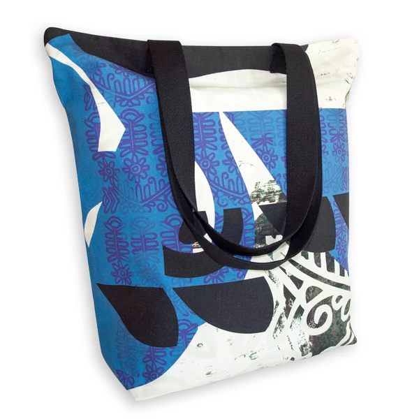 Tomka Csilla / Folyoda 2-07-2 art design cotton canvas tote bag 36x38x12 / Folyoda művészi mintás dizájn pamutvászon tote táska