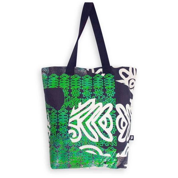 Tomka Csilla / Folyoda 2-09 art design cotton canvas tote bag 36x38x12 / Folyoda művészi mintás dizájn pamutvászon tote táska